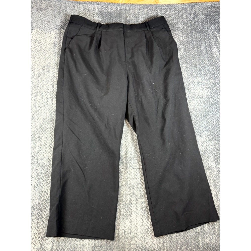 Abercrombie & Fitch A&F Sloane Tailored Pant Women 35/20s Black Pleated Wide Leg